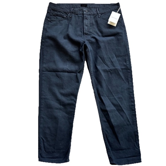 MOTHER NWT Cropped Straight Leg Boyfriend Black Jean Size 31 Effortless Casual - Picture 5 of 5